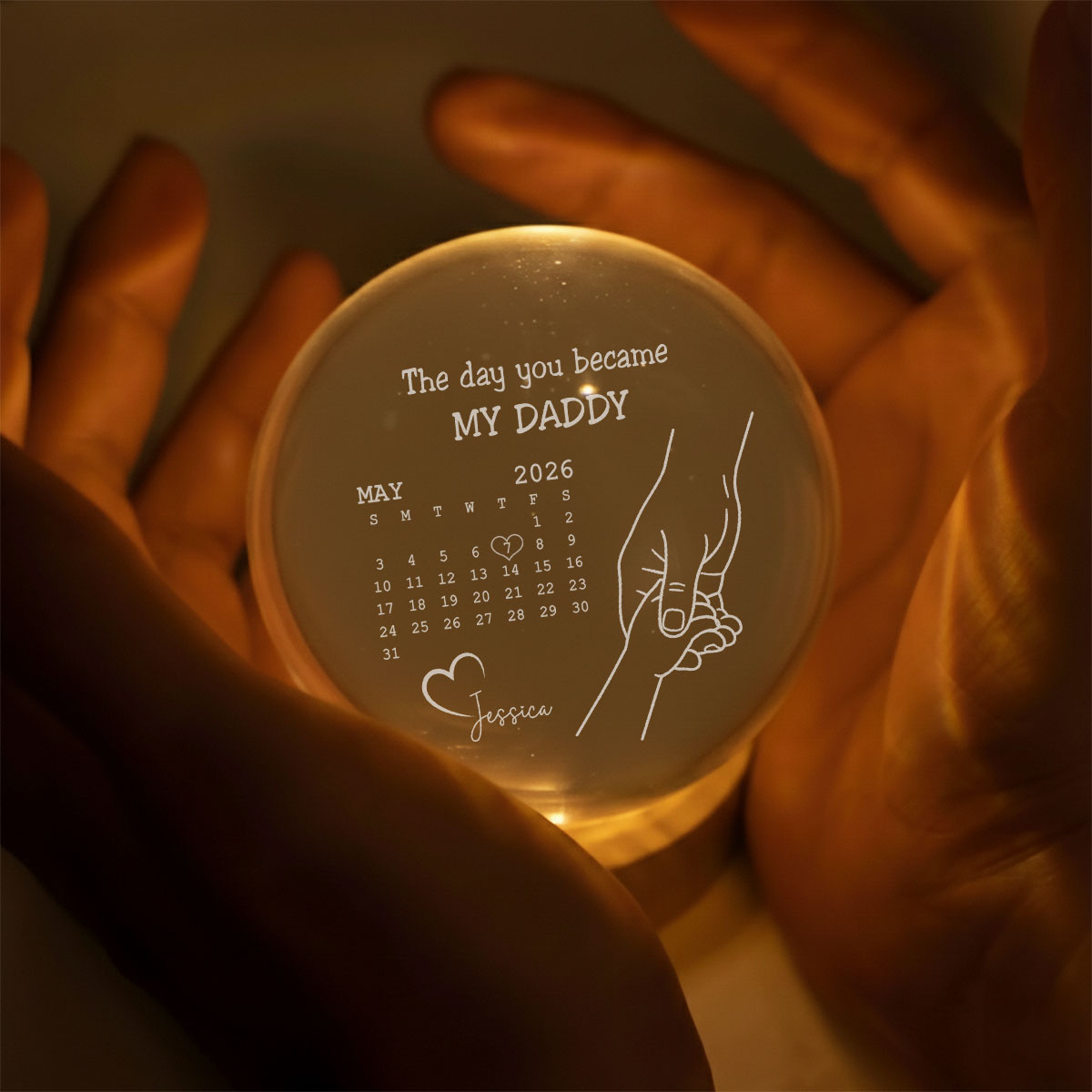 The Day You Became - Personalized Crystal Globe Lamp