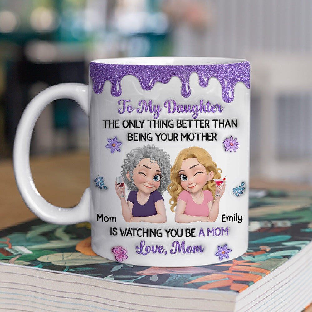 Custom Mother's Day Gift for Daughter • You And Your Kids - Personalized 3D Inflated Effect Mug
