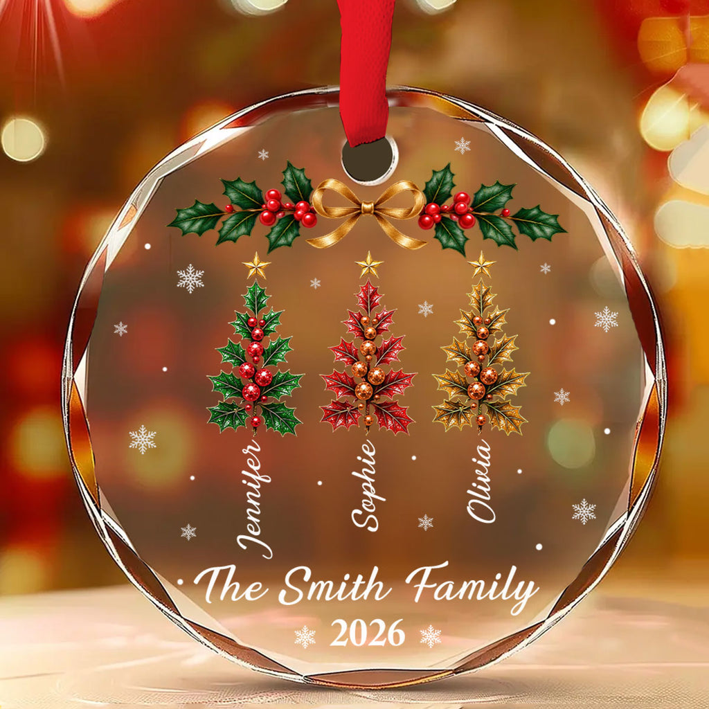 Custom Family Ornament, Christmas Gift for Family Members •  Family Makes Christmas - Personalized Glass Ornament