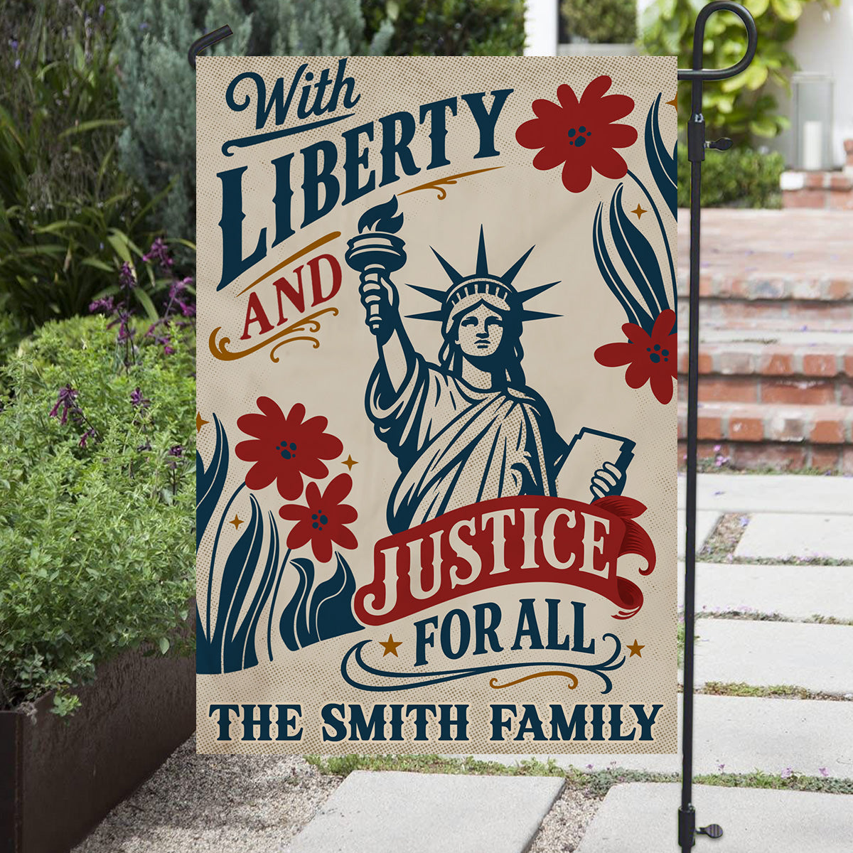 With Liberty For Us - Personalized Flag