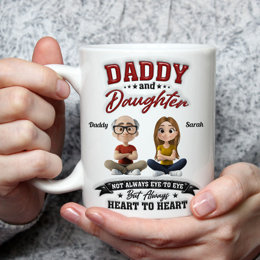 Custom Christmas & Birthday Gift for Daughter • Heart To Heart - Personalized 3D Inflated Effect Mug