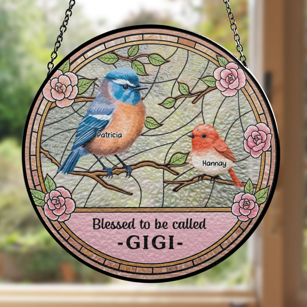 Custom Name Grandma Hanging Decor, Mother's Day Birthday Gifts • Blessed To Be Called Grandma - Personalized Window Hanging Suncatcher