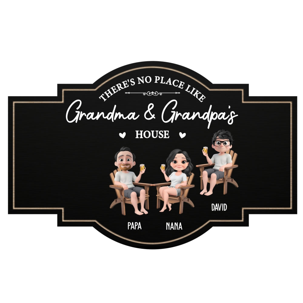 Custom Family Campground Sign, Campsite Outdoor Wall Decor • No Place Like Grandma House - Personalized Wood Sign