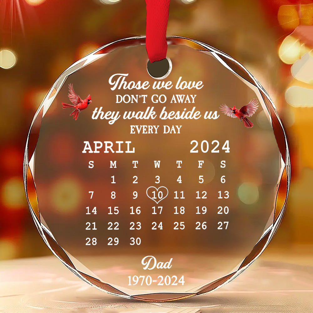 Custom Memorial Christmas Ornament, Sympathy Keepsake •  With Us Always - Personalized Glass Ornament
