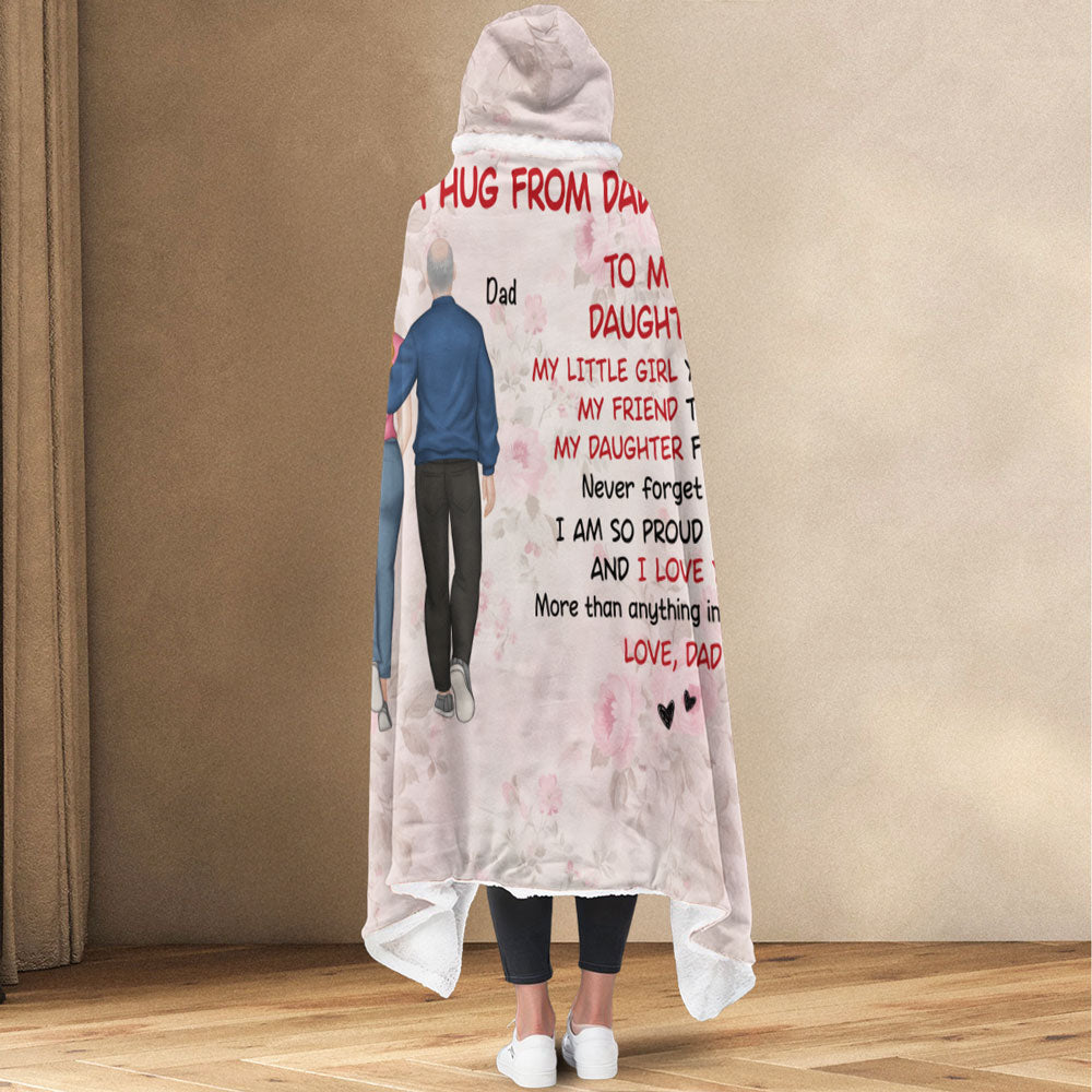A Hug From Dad - Personalized Hooded Blanket