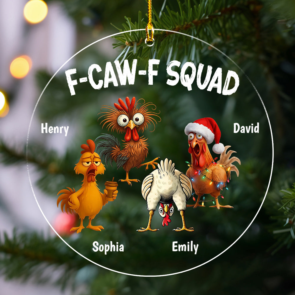Custom Coworker Christmas Ornament, Team Appreciation Gift •  FCAWF Squad - Personalized Acrylic Ornament