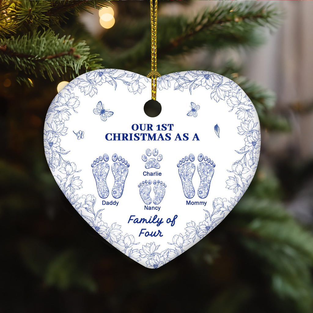 Custom Keepsake Christmas Ornament •  Grateful To Have Family - Personalized Ceramic Ornament