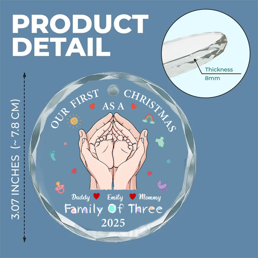 Custom Keepsake Christmas Ornament •  Our 1st Xmas Together - Personalized Glass Ornament