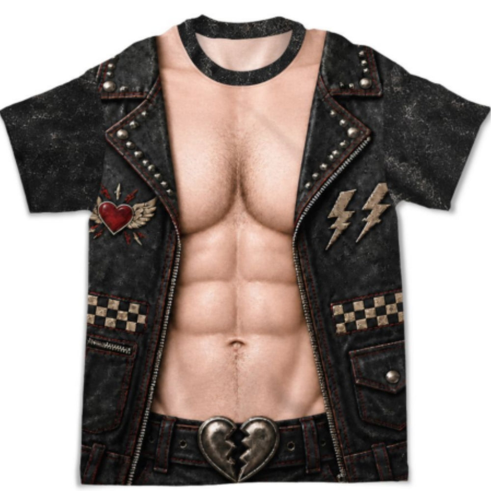 Custom Christmas Anniversary Keepsake Gifts For Husband • Rockstar Biker - Personalized All-over-print T-shirt