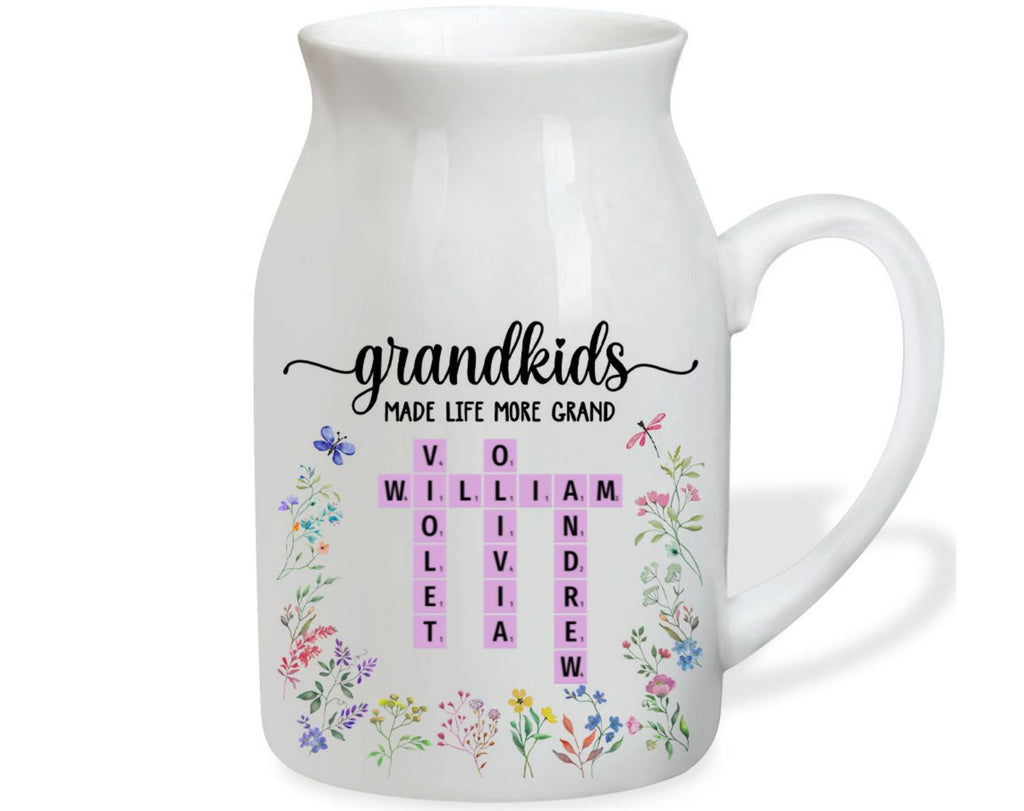 Grandkids Made Life More Grand - Personalized Flower Vase