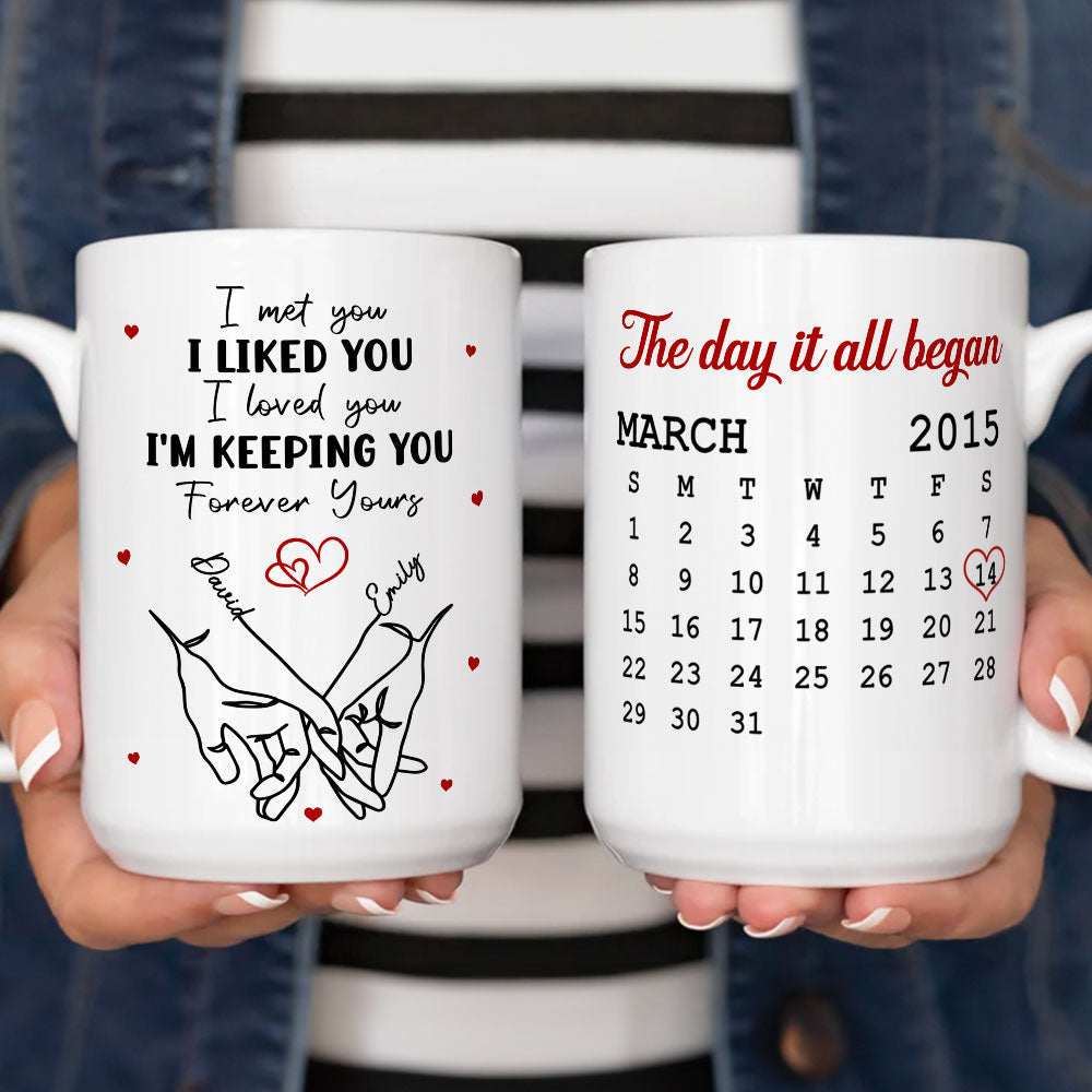 Custom Anniversary Keepsake Gifts For Couple • The Day It Began - Personalized Coffee Mug