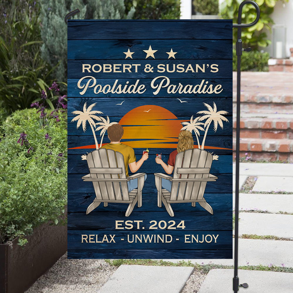 Poolside Paradise - Personalized Flag