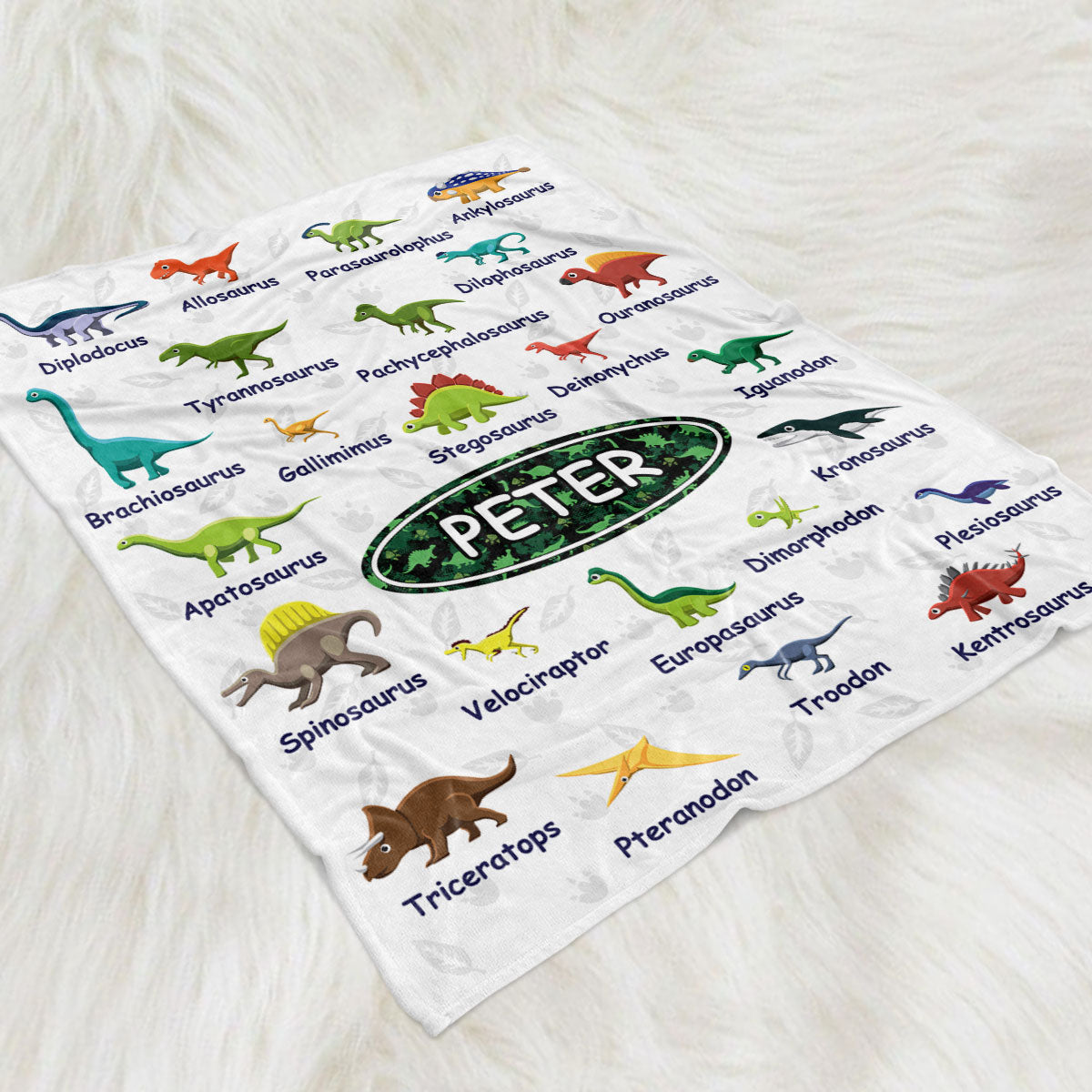 Dinosaurs - Personalized Fleece Blanket