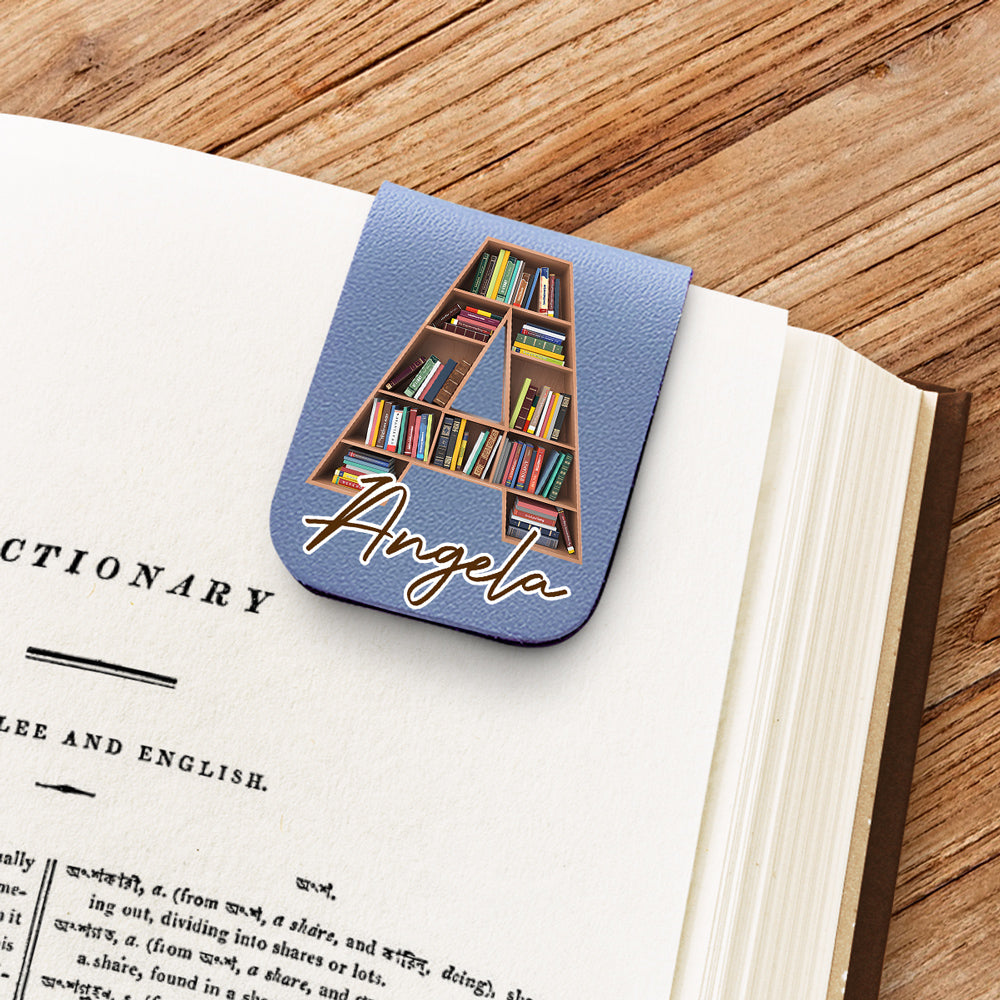 Custom Christmas Birthday Bookish Gifts For Book Lovers, Bookworms • Into Books Alphabet - Personalized Leather Bookmark