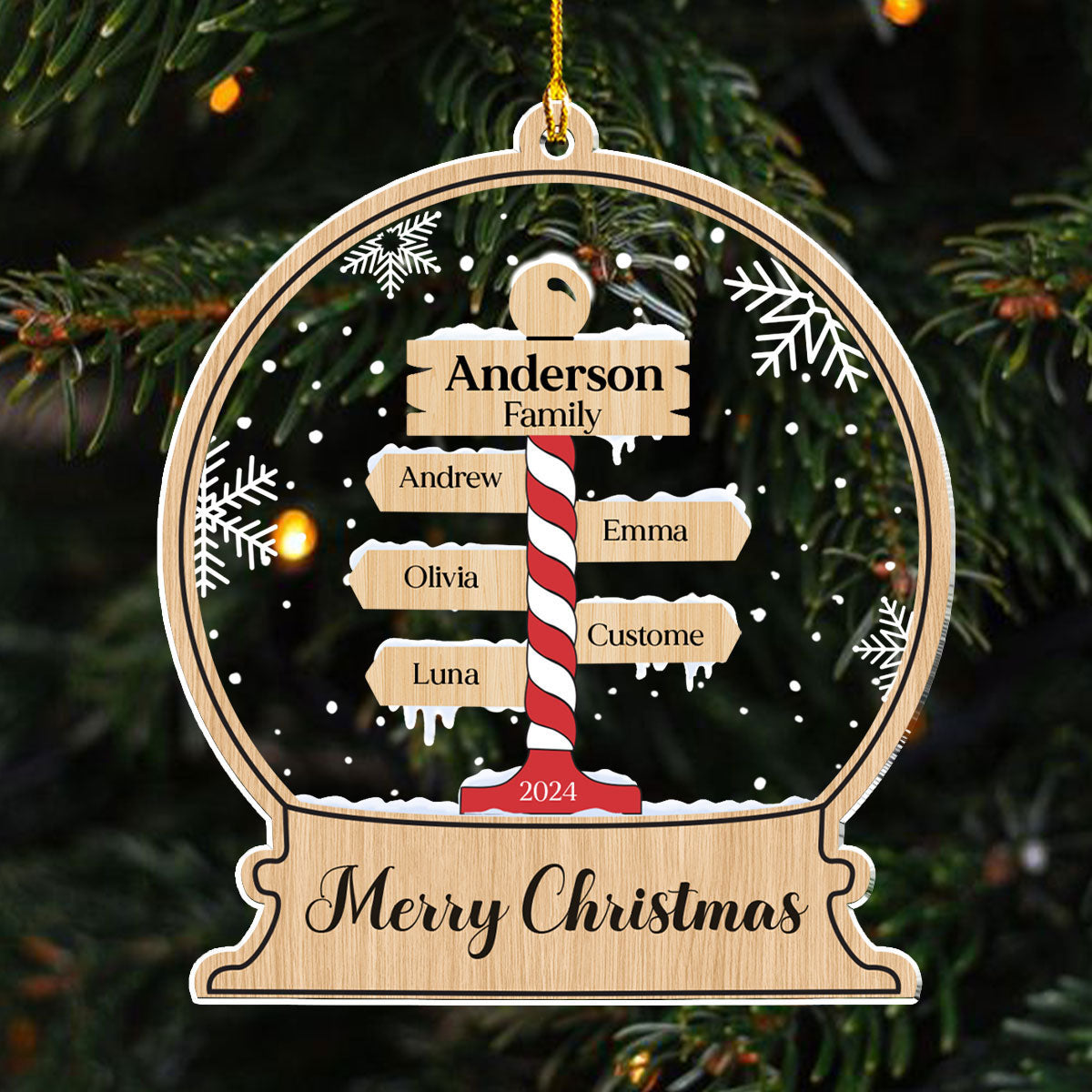 Custom Keepsake Christmas Ornament •  Merry Christmas - Personalized Acrylic Ornament