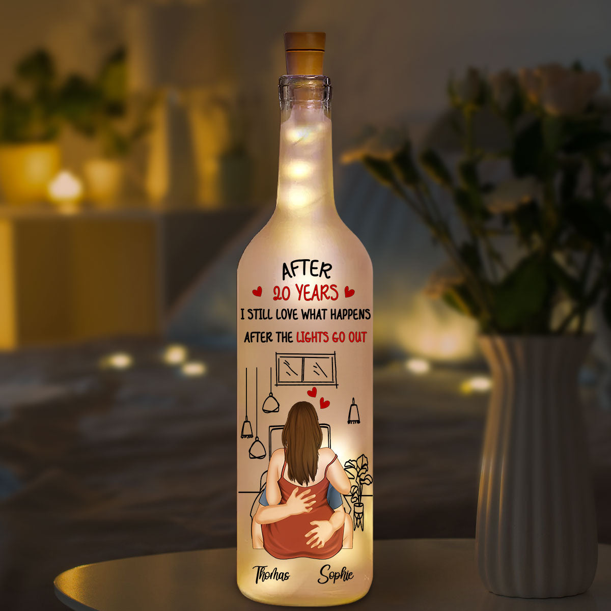 After The Lights Go Out – Personalized Bottle Lamp