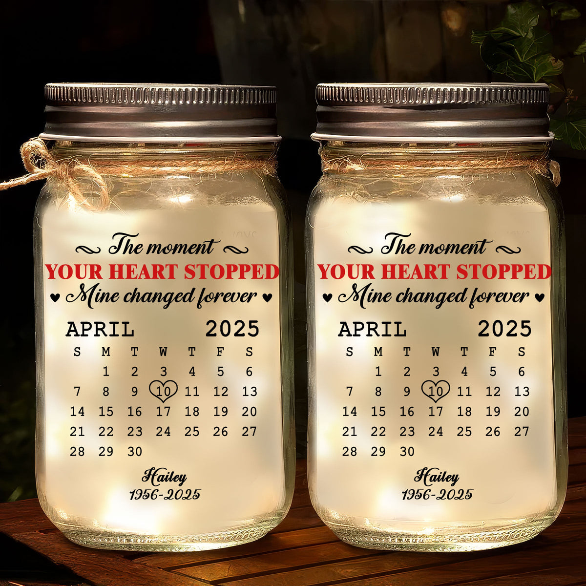 The Moment - Personalized Mason Jar Light