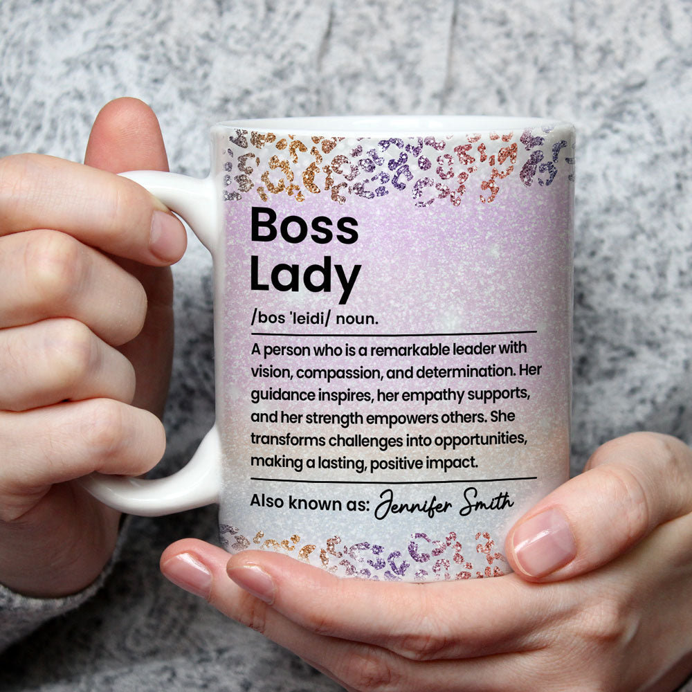 Custom Coworker, Christmas & Birthday Team Appreciation Gift • Boss Lady 2 - Personalized Coffee Mug