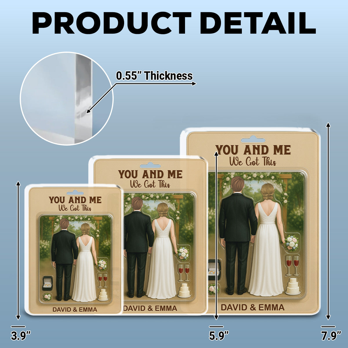 Custom Decor for Husband, Gift for Him • Together Forever Figure - Personalized Acrylic Plaque