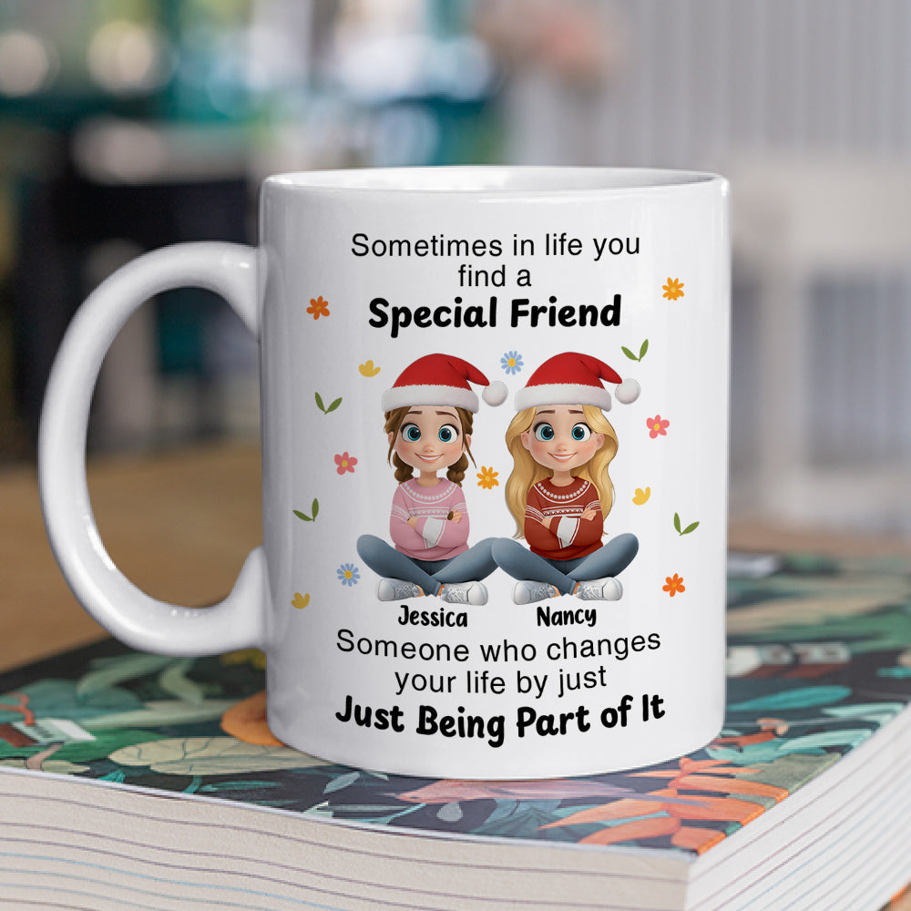 Custom Best Friend, Christmas & Birthday Friendship Keepsake Gift • You Change My Life - Personalized Coffee Mug