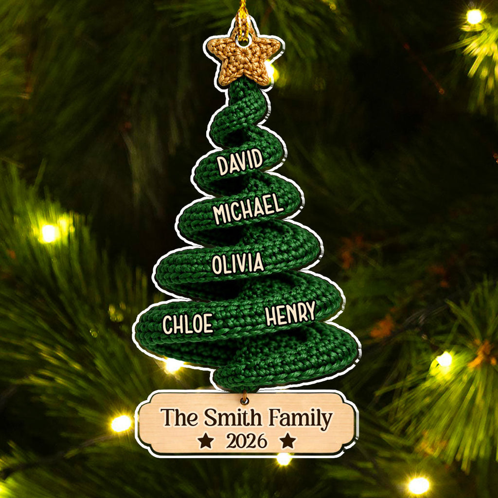 Custom Family Ornament, Christmas Gift for Family Members •  Our Little Name Tree  - Personalized Acrylic Ornament
