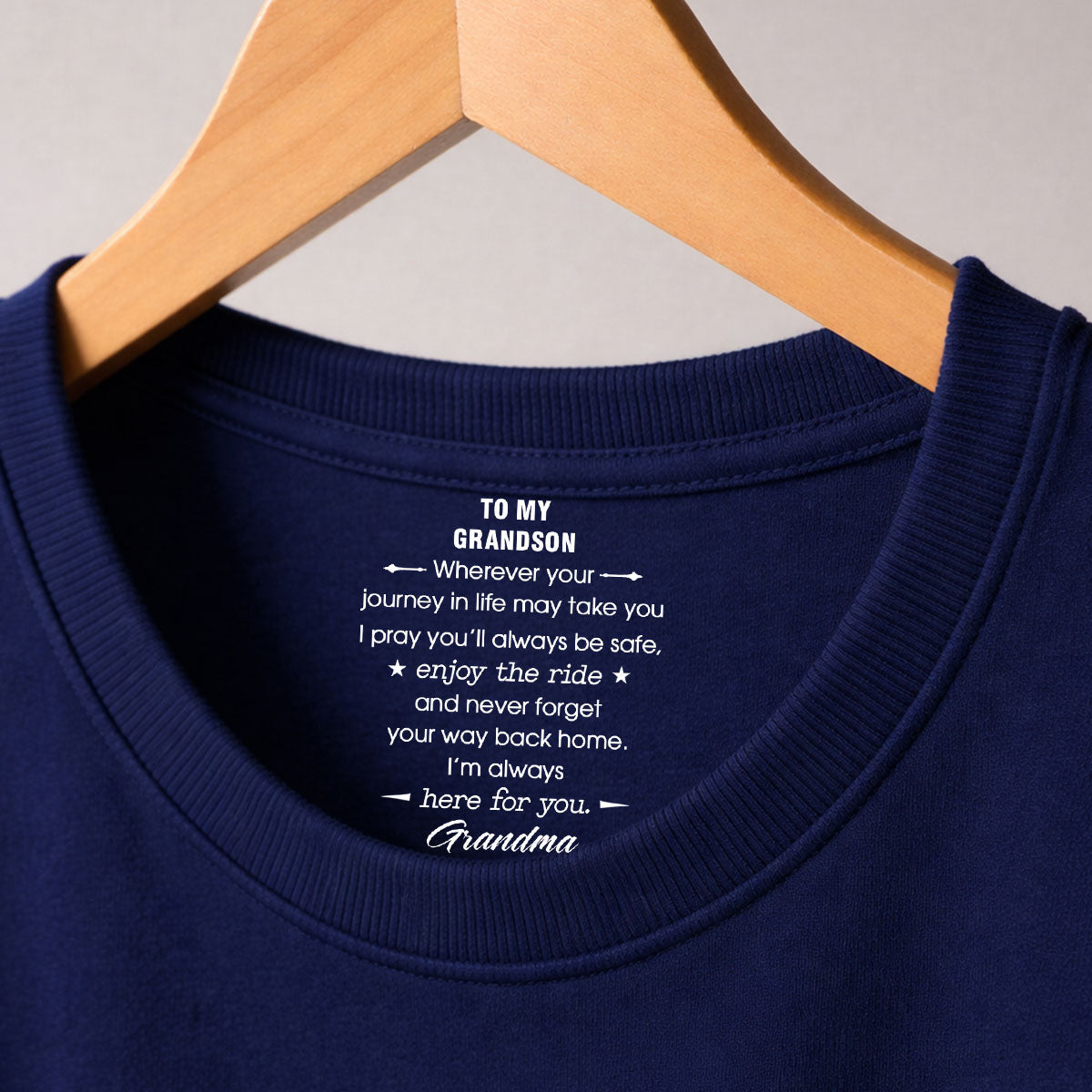 Custom Christmas & Birthday Keepsake Gift • Enjoy The Ride - Personalized Inside Neck Print T-shirt