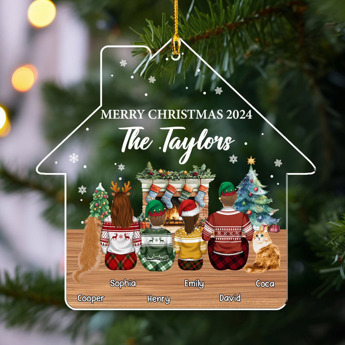 Custom Family Ornament, Christmas Gift for Family Members •  Family Reunion Christmas - Personalized Acrylic Ornament