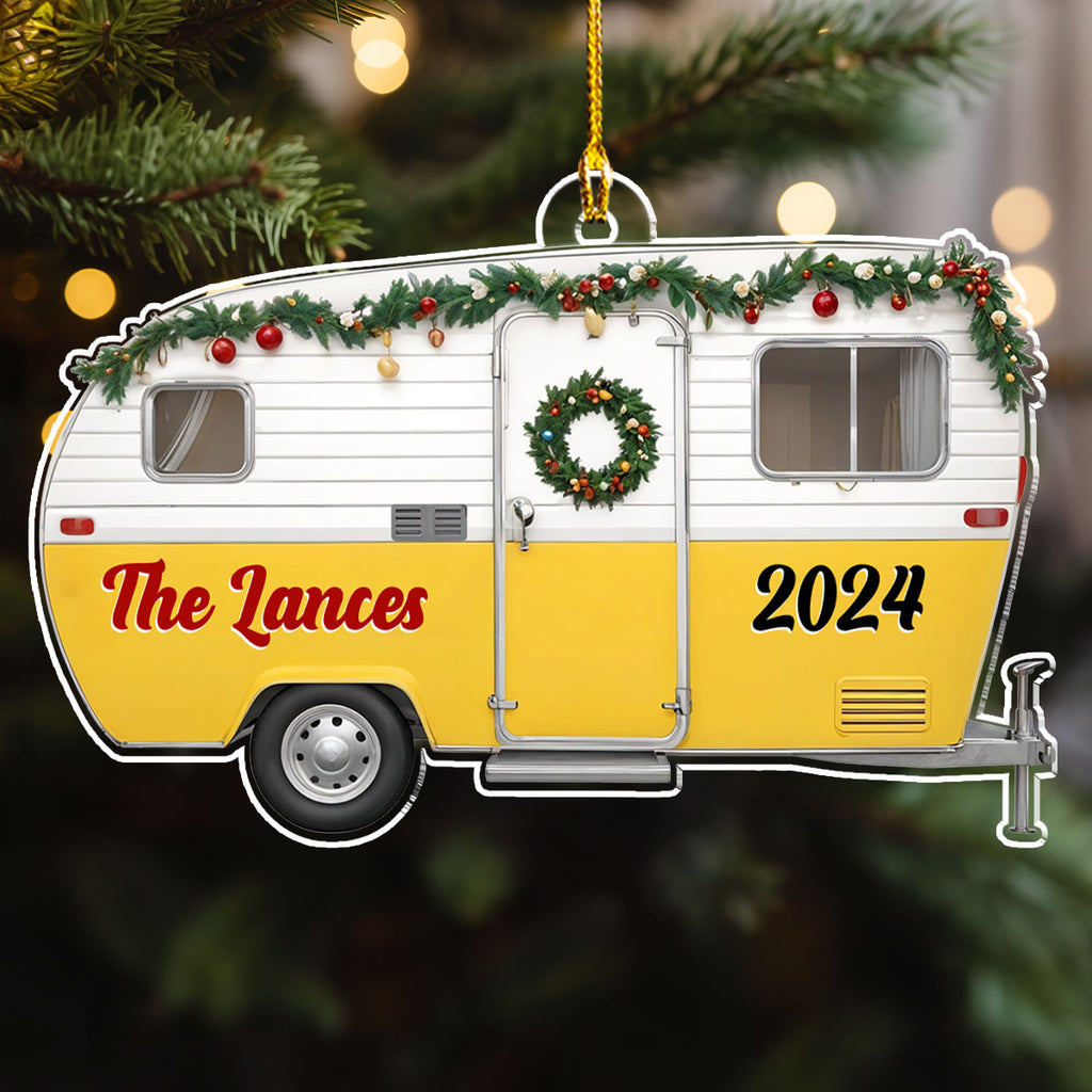 Custom Keepsake Christmas Ornament •  Our Camper - Personalized Acrylic Ornament