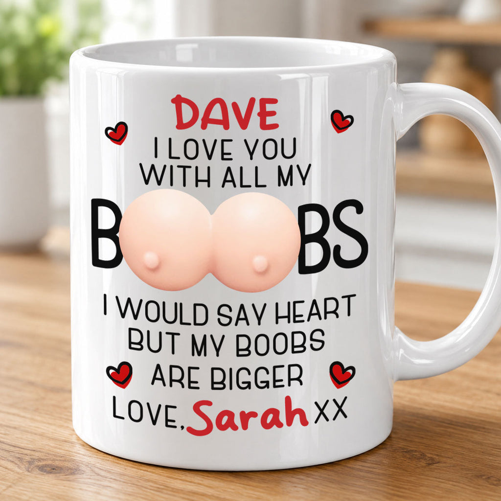 Custom Anniversary Keepsake Gifts For Couple • He Loves The Package - Personalized Squishy Mug
