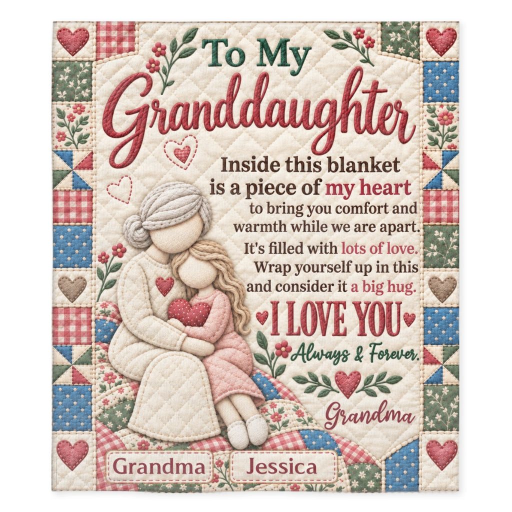 Hugs Warmth And Love - Personalized Fleece Blanket