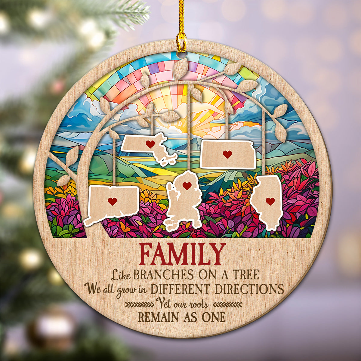 Custom Keepsake Christmas Ornament •  Family Like Branches On A Tree - Personalized Wood Ornament