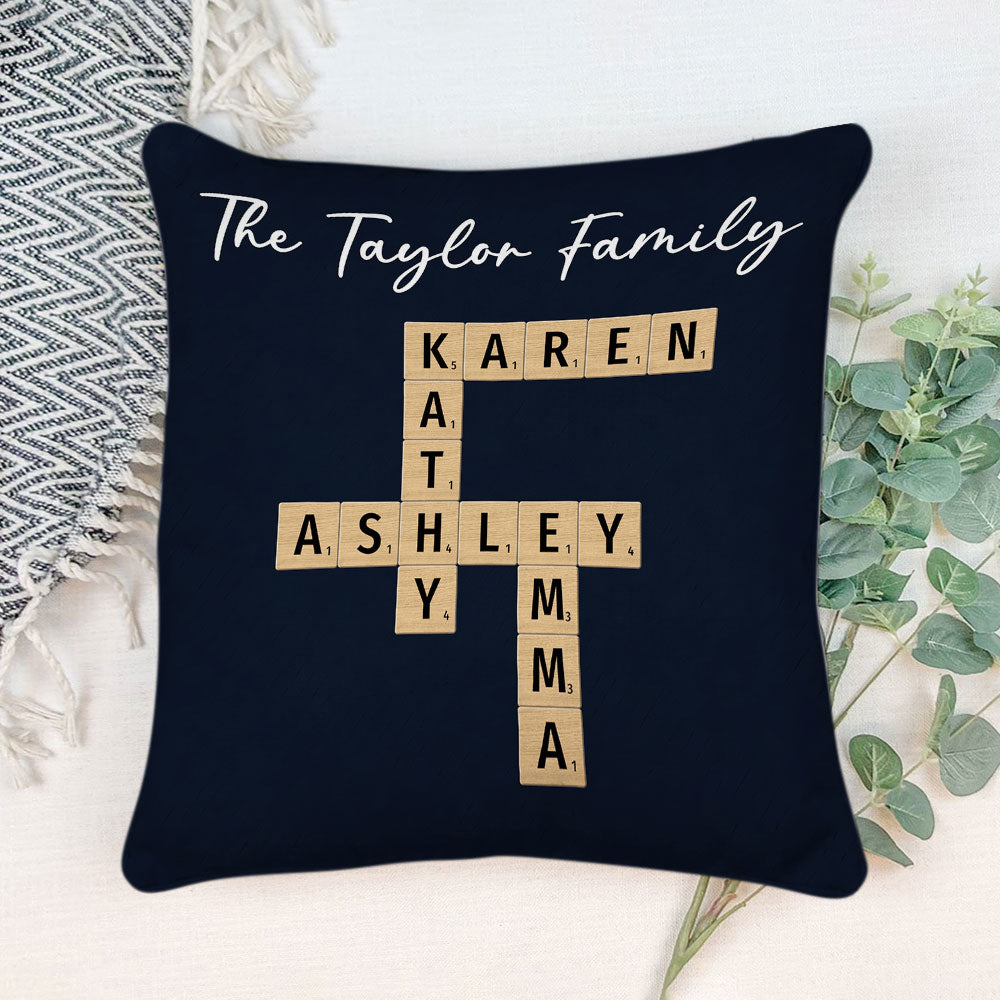 Family Name Crossword - Personalized Throw Pillow