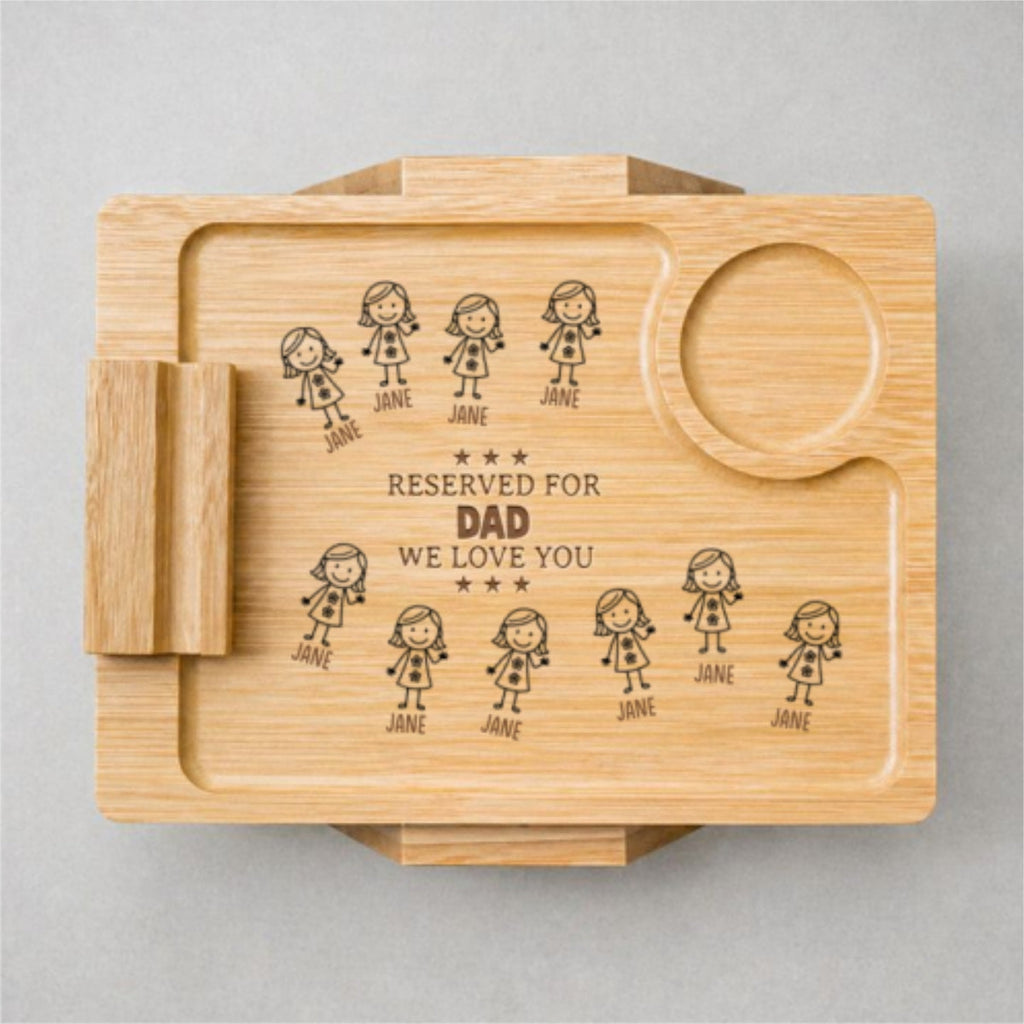 Reserved For Dad - Personalized Engraved Wooden Couch Arm Table