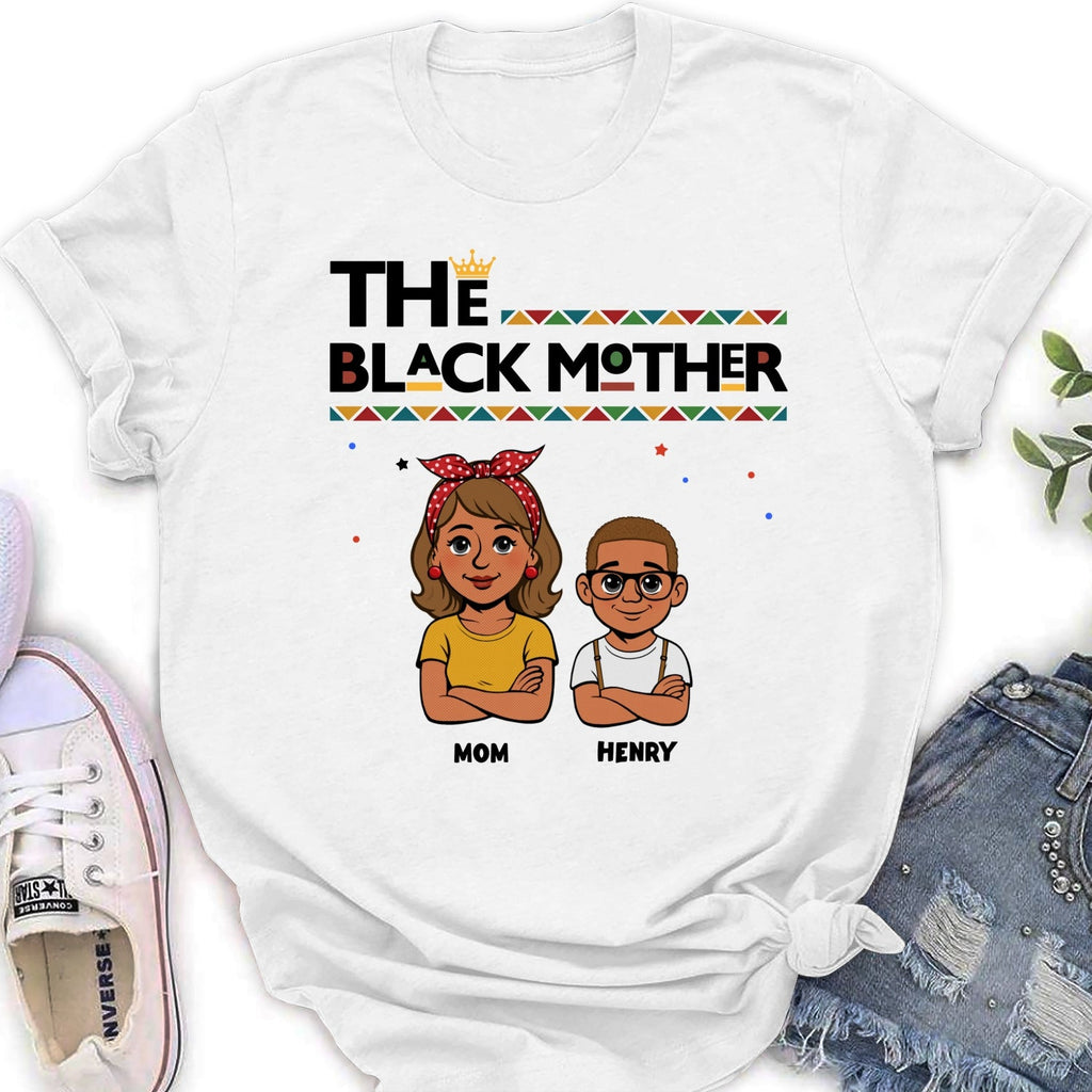 Custom Christmas & Birthday Gift for Mom, Grandma • The Blackmother - Personalized Shirt - Long Sleeve