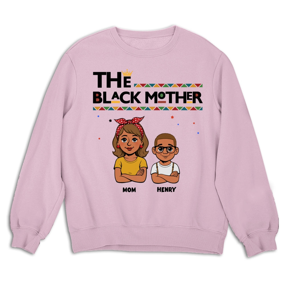 Custom Christmas & Birthday Gift for Mom, Grandma • The Blackmother - Personalized Shirt - Sweatshirt