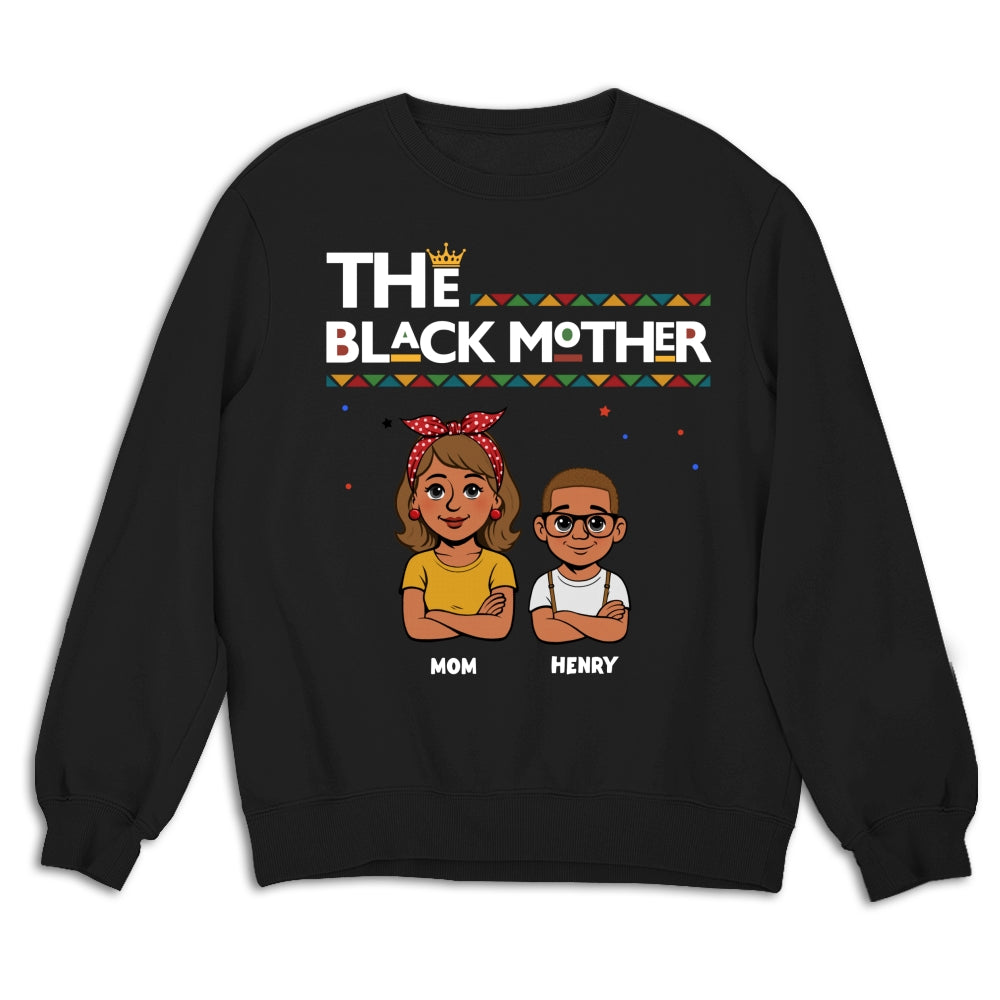 Custom Christmas & Birthday Gift for Mom, Grandma • The Blackmother - Personalized Shirt - Sweatshirt