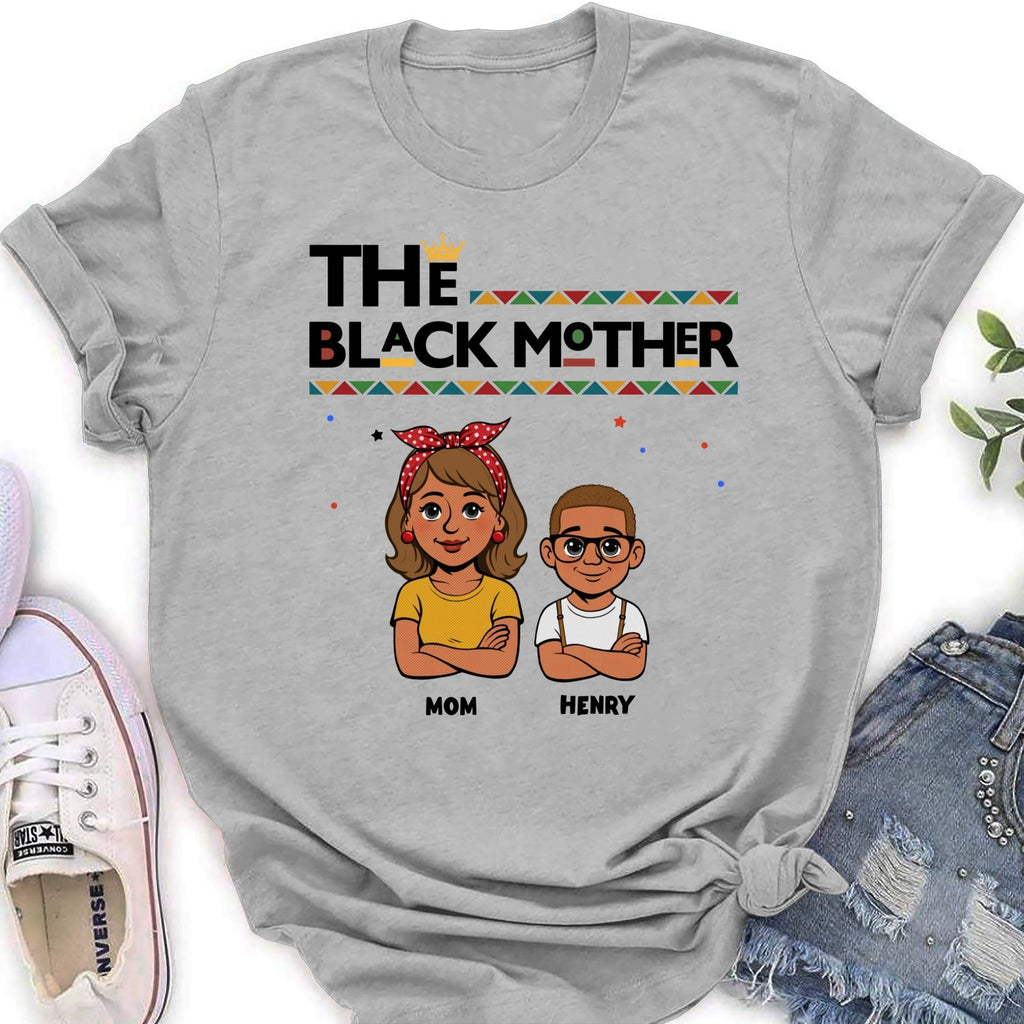 Custom Christmas & Birthday Gift for Mom, Grandma • The Blackmother - Personalized Shirt - Long Sleeve