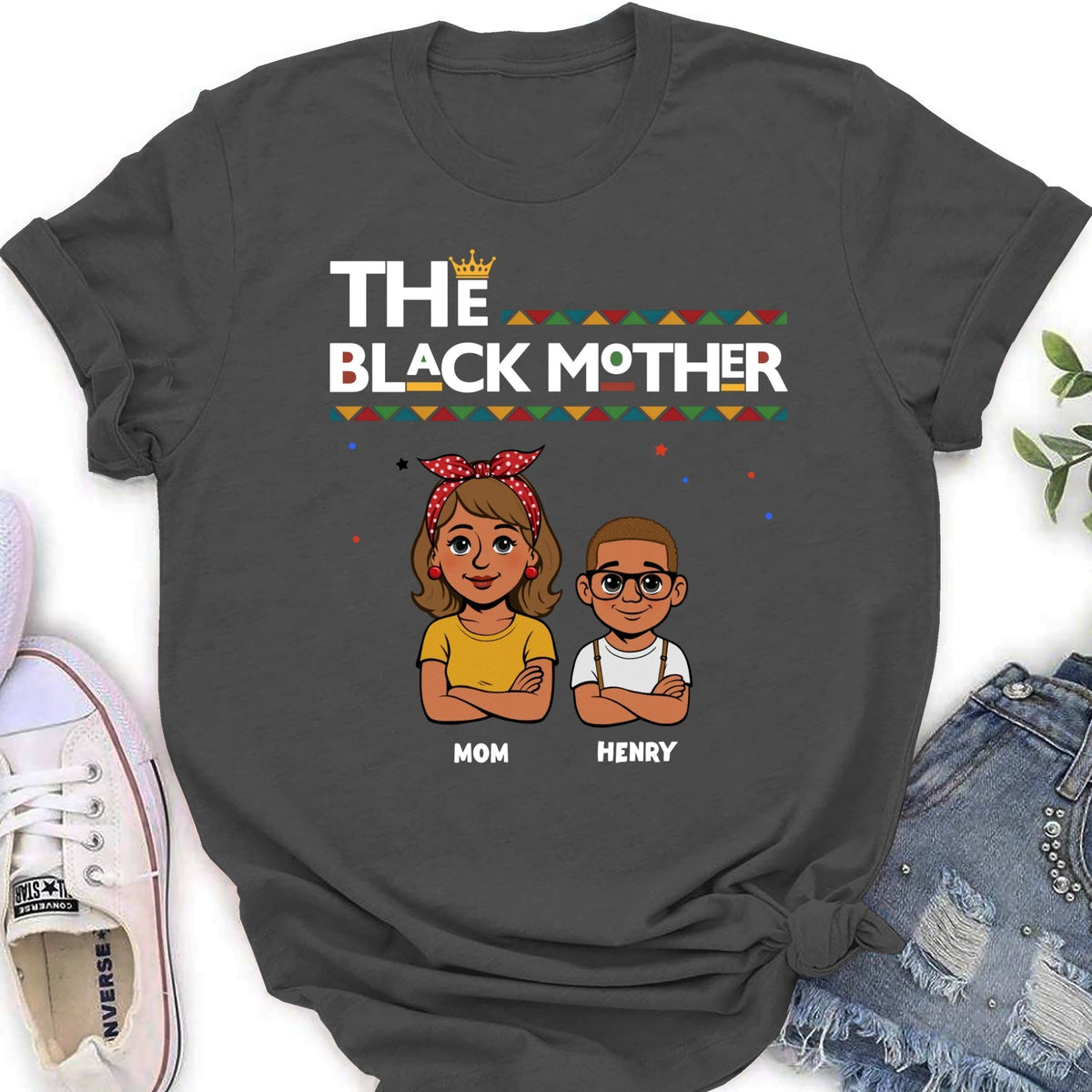 Custom Christmas & Birthday Gift for Mom, Grandma • The Blackmother - Personalized Shirt - Sweatshirt
