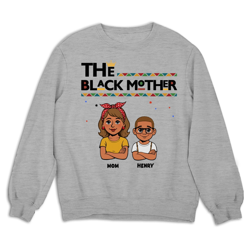 Custom Christmas & Birthday Gift for Mom, Grandma • The Blackmother - Personalized Shirt - Long Sleeve