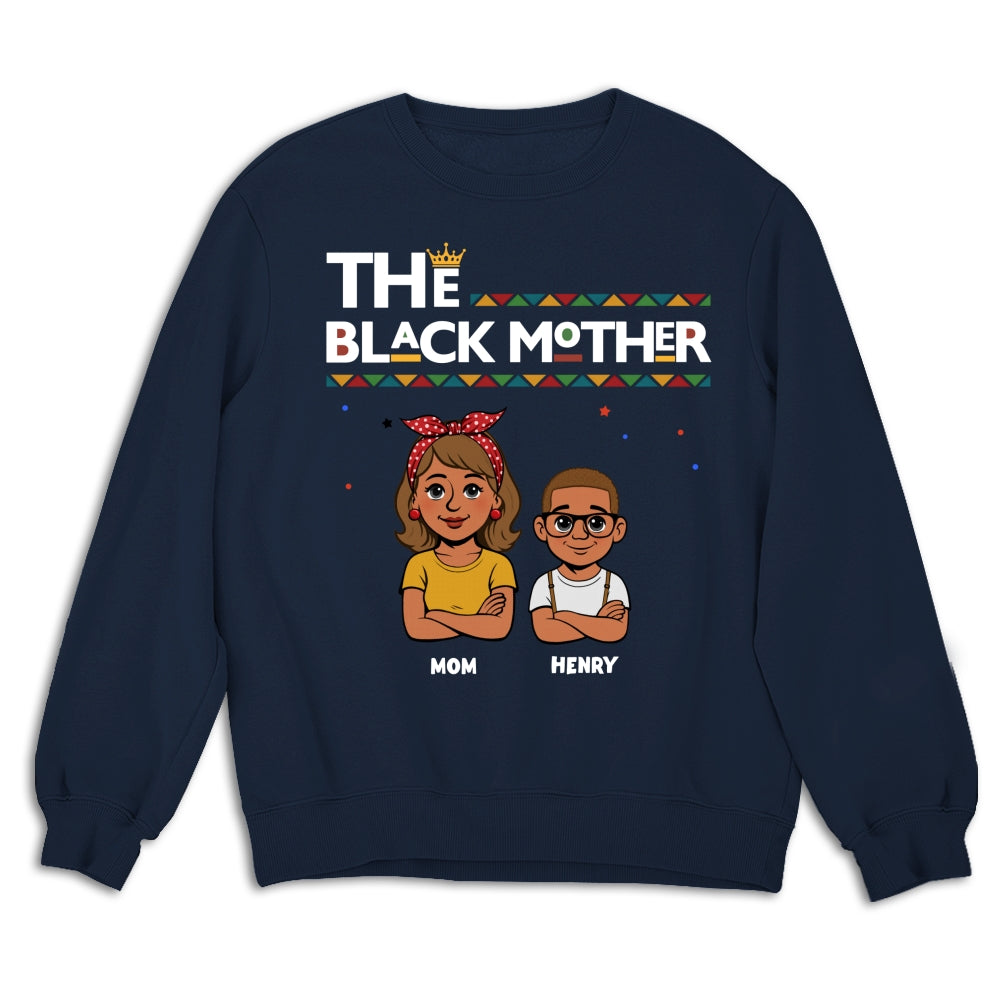 Custom Christmas & Birthday Gift for Mom, Grandma • The Blackmother - Personalized Shirt - Sweatshirt