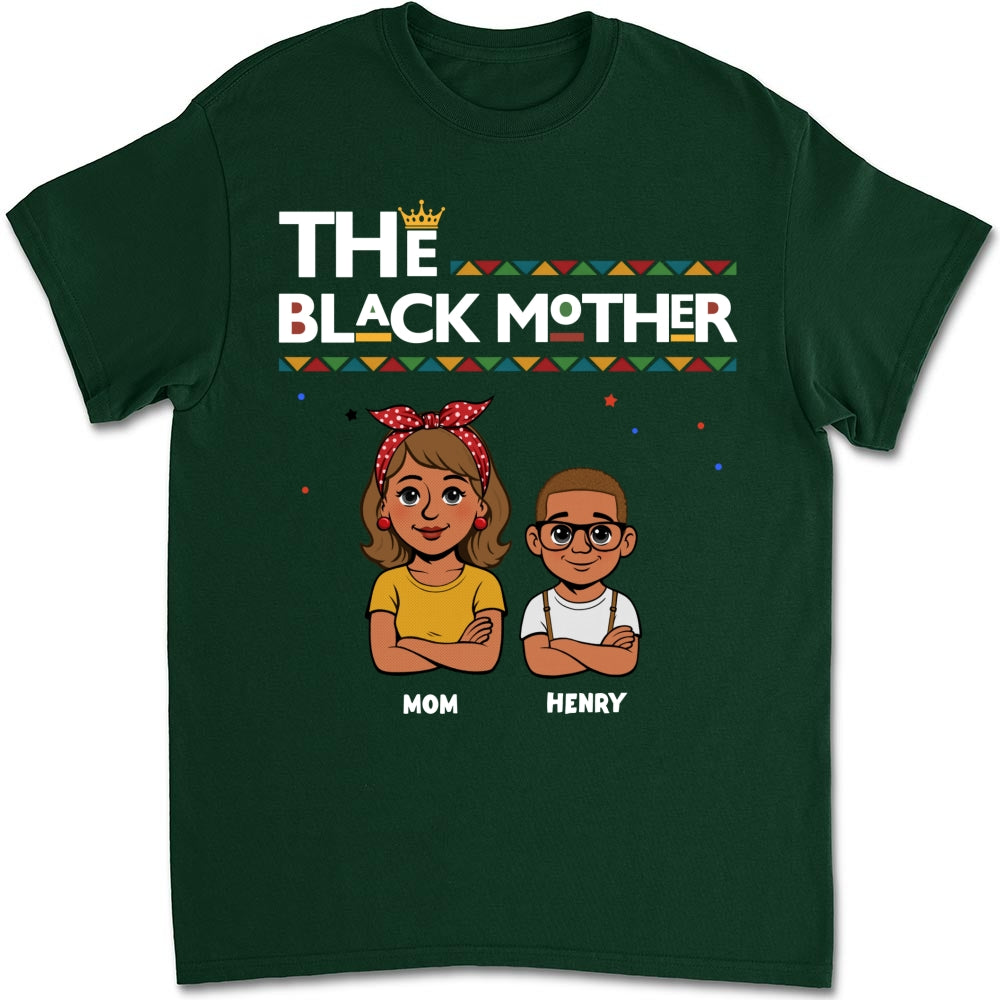 Custom Christmas & Birthday Gift for Mom, Grandma • The Blackmother - Personalized Shirt - Long Sleeve