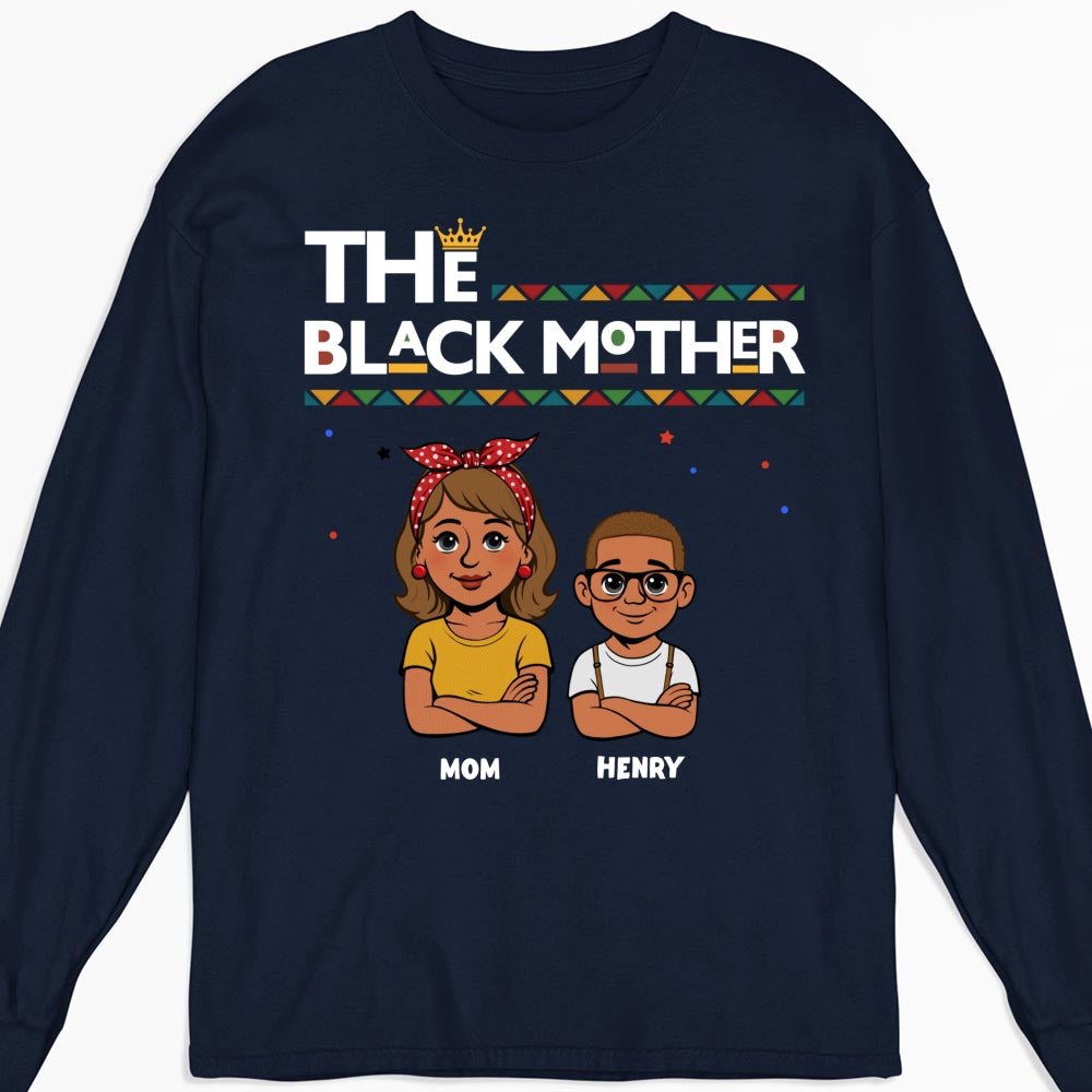Custom Christmas & Birthday Gift for Mom, Grandma • The Blackmother - Personalized Shirt - Sweatshirt
