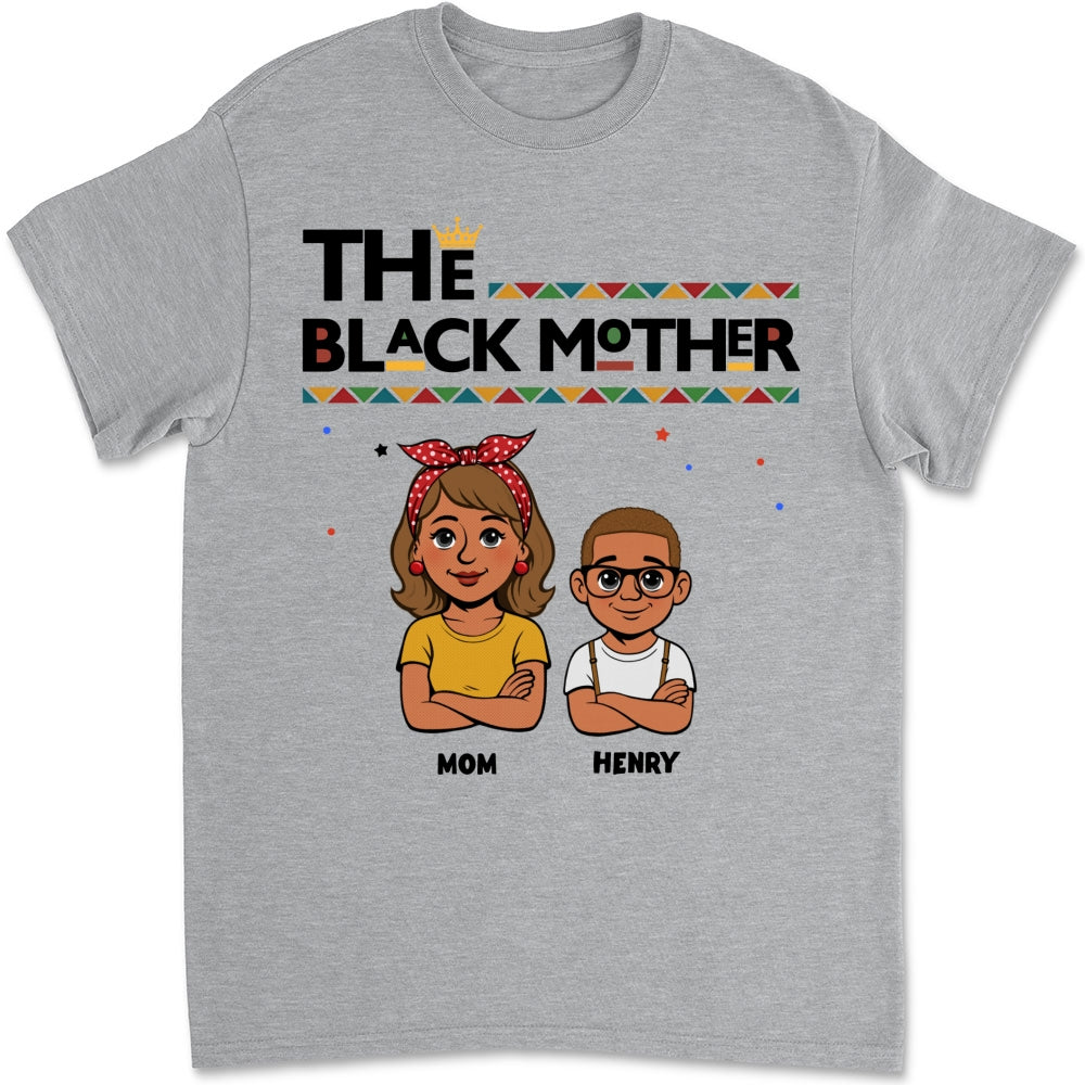 Custom Christmas & Birthday Gift for Mom, Grandma • The Blackmother - Personalized Shirt - Long Sleeve