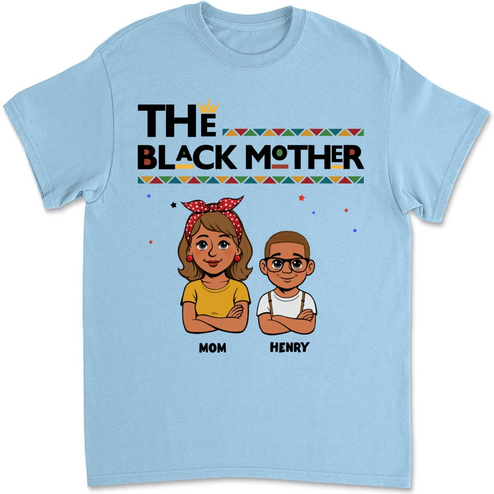 Custom Christmas & Birthday Gift for Mom, Grandma • The Blackmother - Personalized Shirt - Long Sleeve