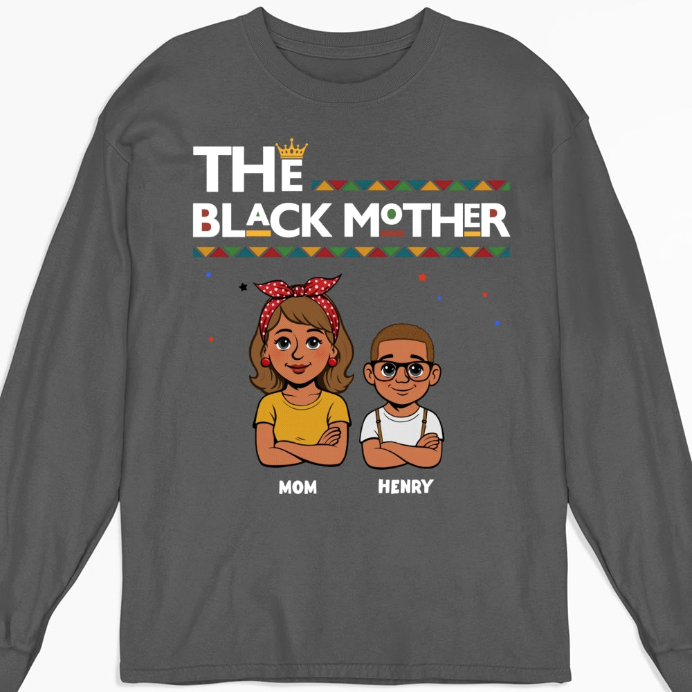 Custom Christmas & Birthday Gift for Mom, Grandma • The Blackmother - Personalized Shirt - Sweatshirt