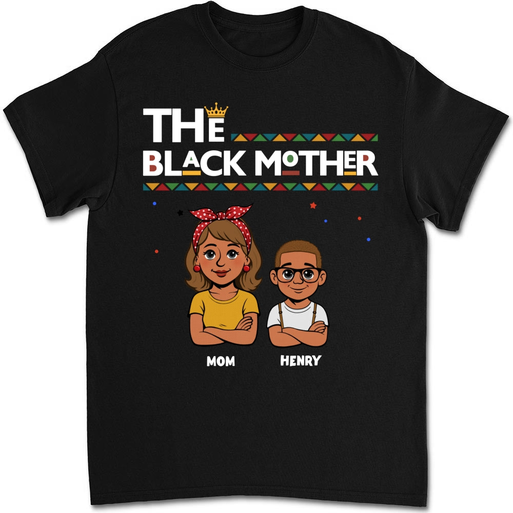 Custom Christmas & Birthday Gift for Mom, Grandma • The Blackmother - Personalized Shirt - Long Sleeve