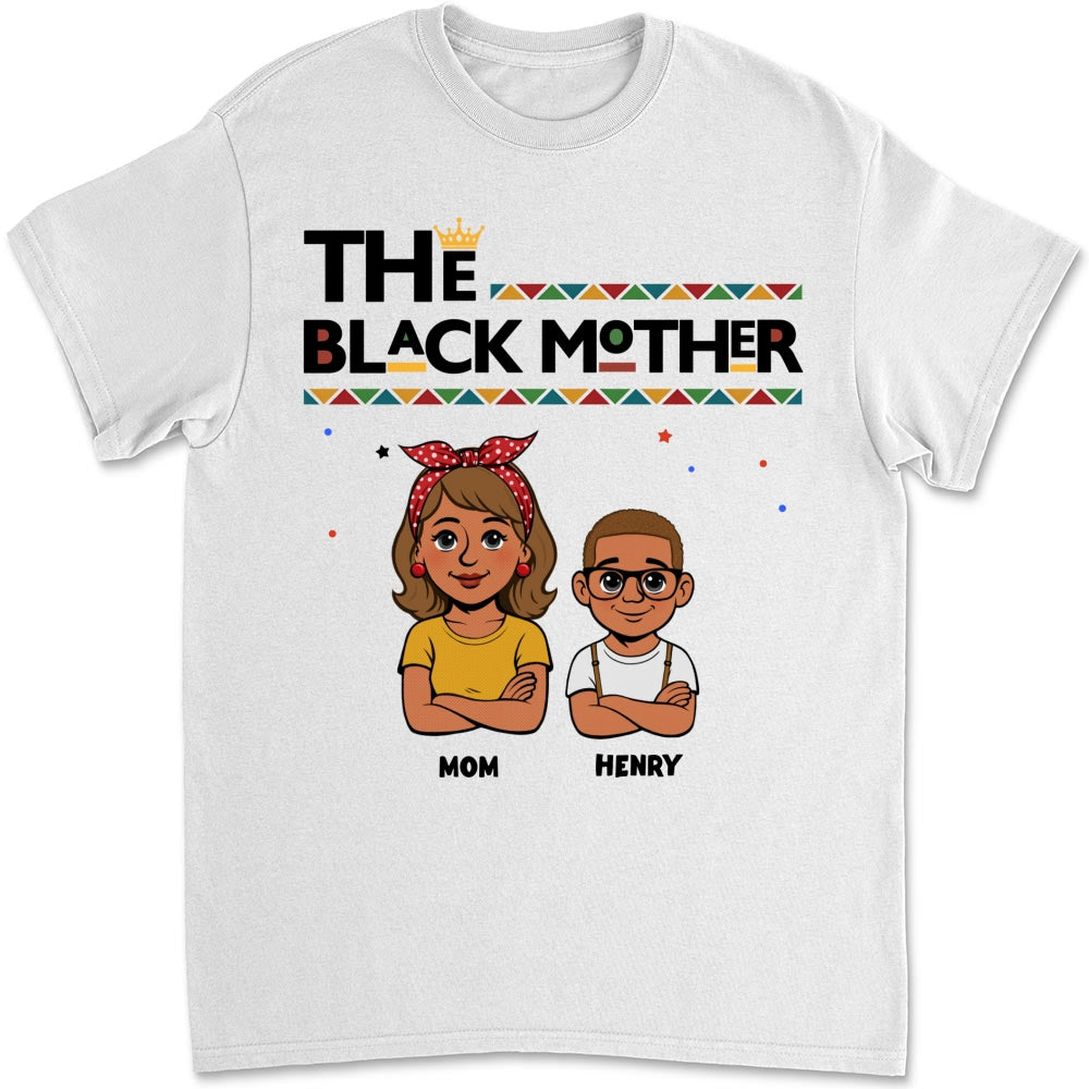 Custom Christmas & Birthday Gift for Mom, Grandma • The Blackmother - Personalized Shirt - Long Sleeve