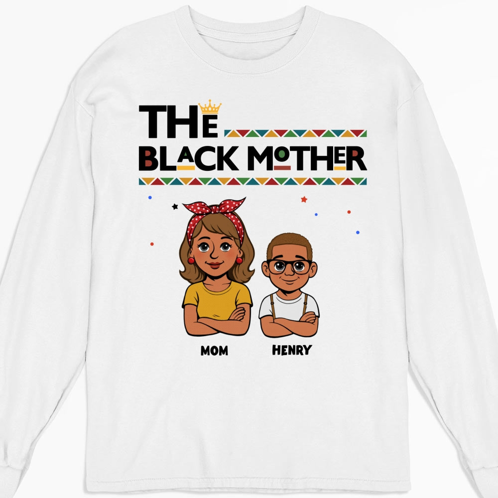Custom Christmas & Birthday Gift for Mom, Grandma • The Blackmother - Personalized Shirt - Sweatshirt
