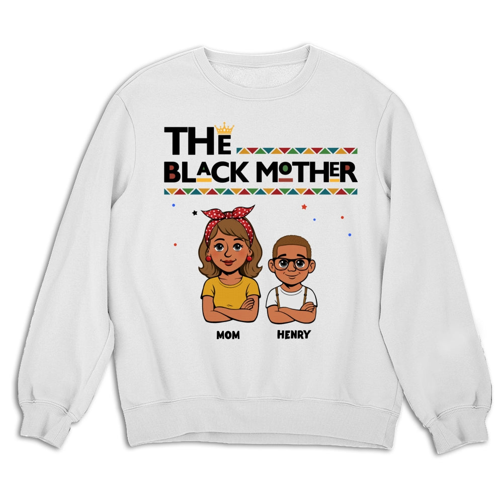 Custom Christmas & Birthday Gift for Mom, Grandma • The Blackmother - Personalized Shirt - Long Sleeve