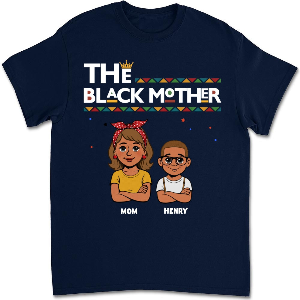 Custom Christmas & Birthday Gift for Mom, Grandma • The Blackmother - Personalized Shirt - Long Sleeve